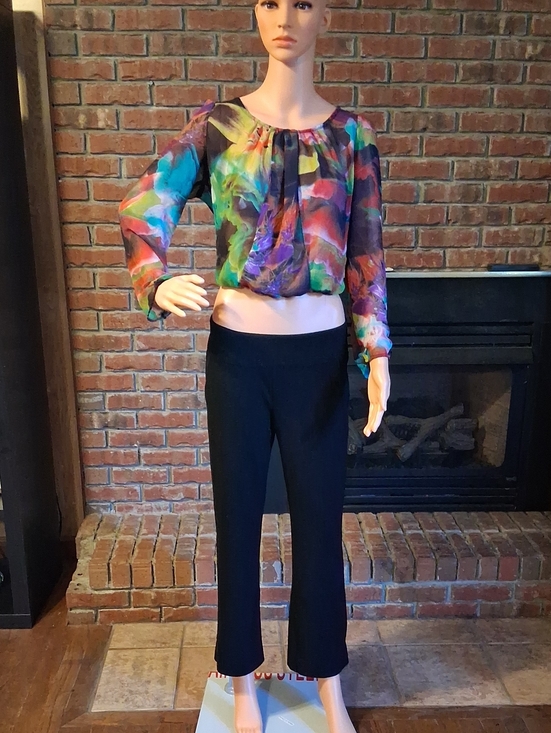 CAbi Pants - CAbi Black Cropped Knit Flare Pants